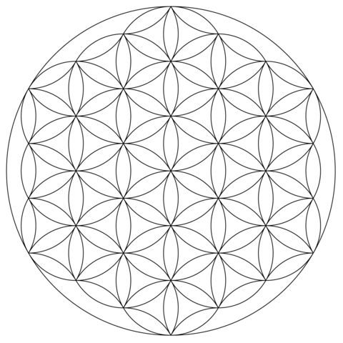 Flower of life mandala coloring page free printable coloring pages sacred geometry symbols sacred geometry flower of life