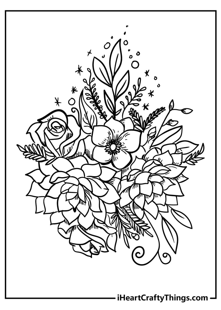 Flower coloring pages free printables