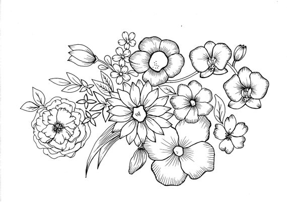 Flowers pdf coloring page