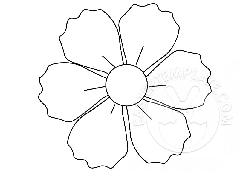 Flower with petals coloring page