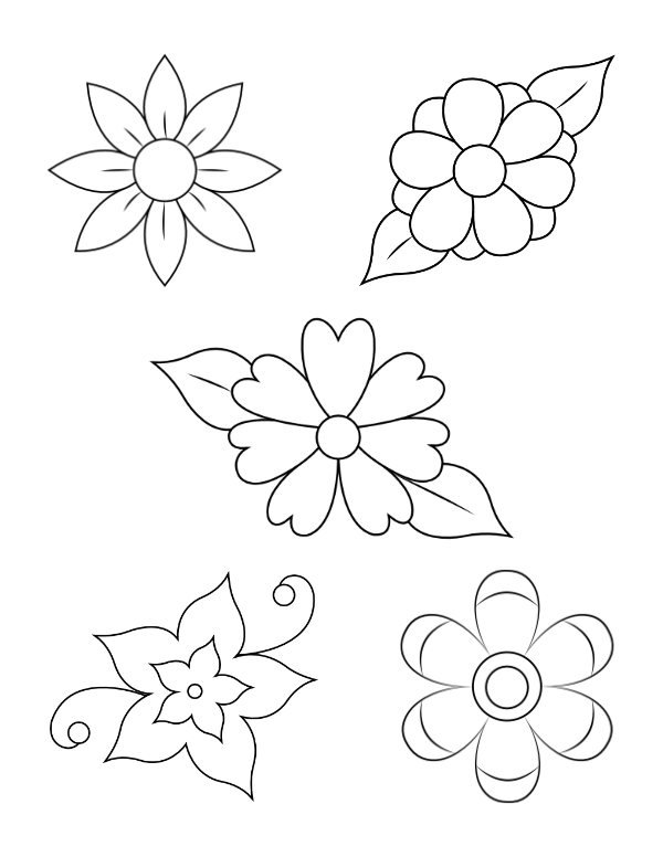 Printable flower petals coloring page