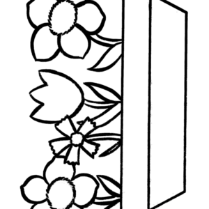 Flower pot coloring page printable for free download