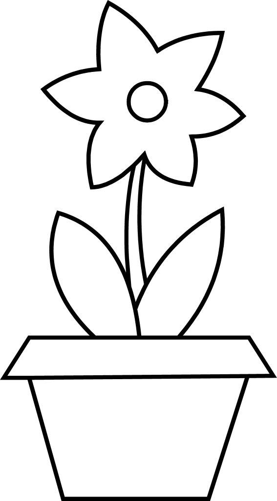 Flower pot clipart printable flower coloring pages flower coloring pages flower pots