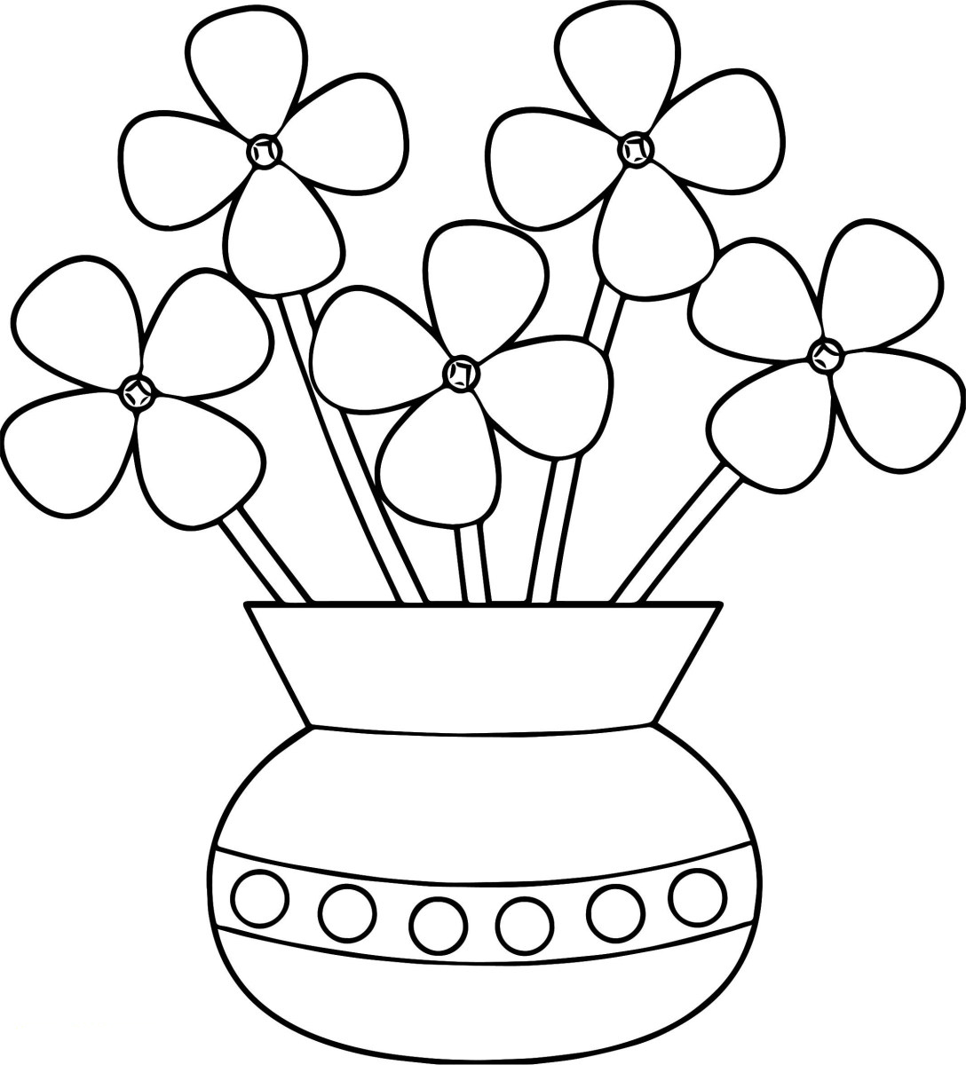 Flower pot coloring pages