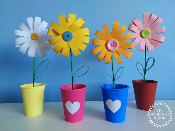 Paper flower pot craft