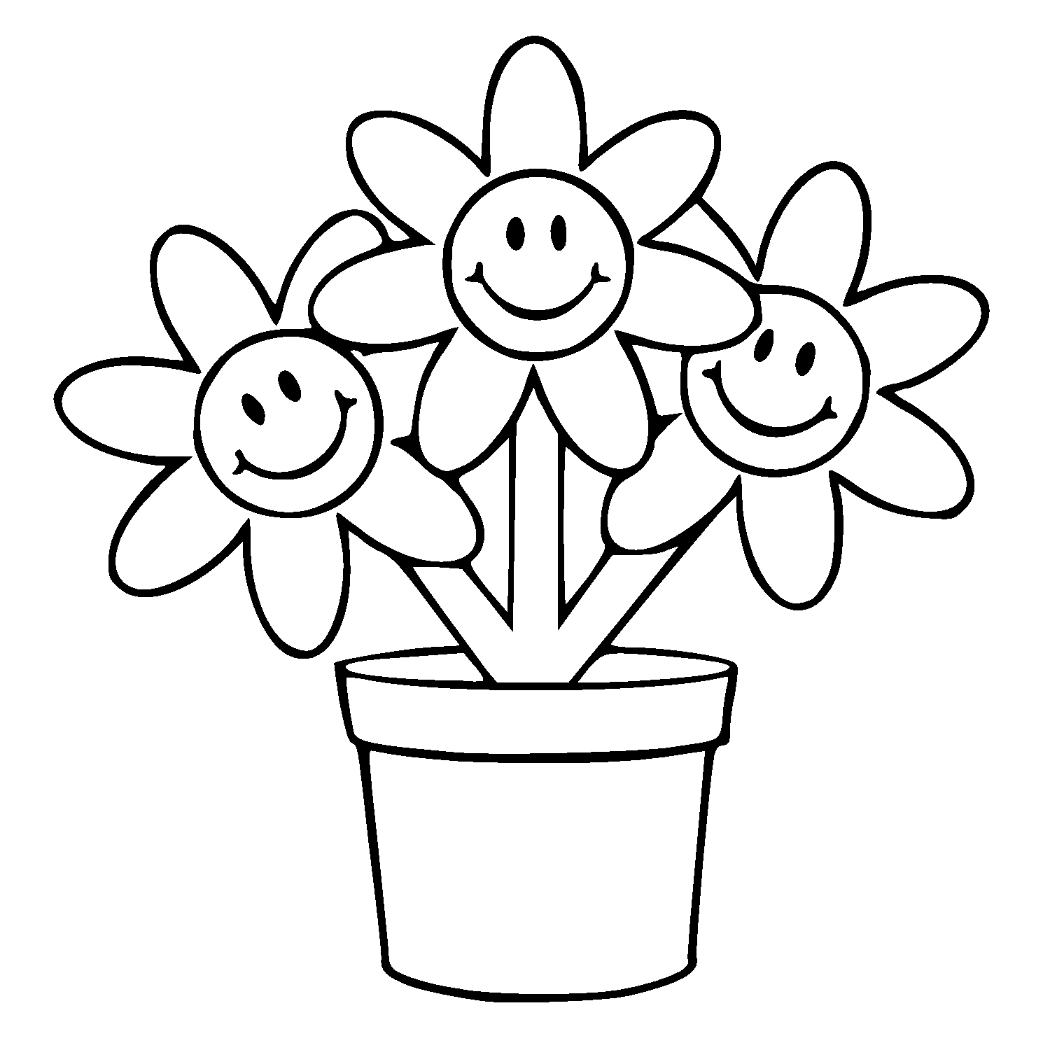 Flower pot coloring pages