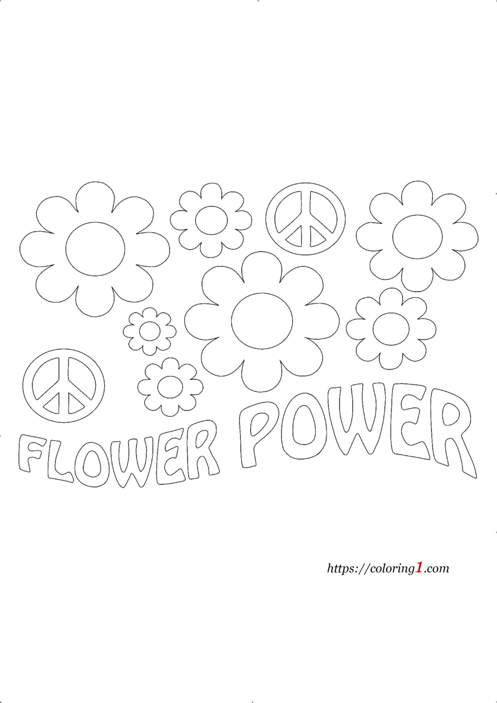 Flower power coloring pages