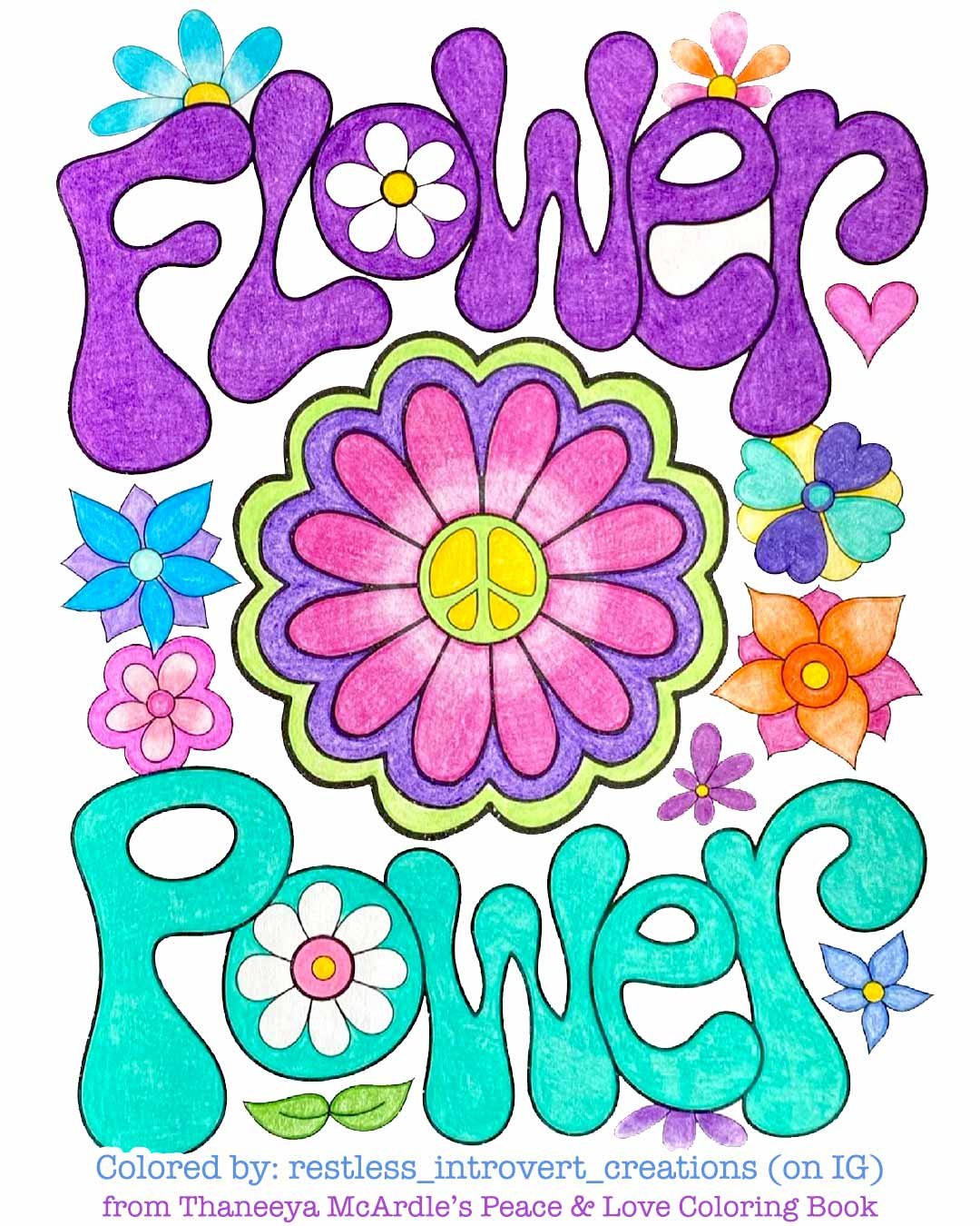 Peace and love coloring book gallery over colored pages from mcardles coloring book â