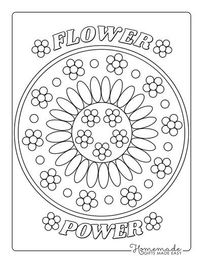 Free flower coloring pages for kids adults