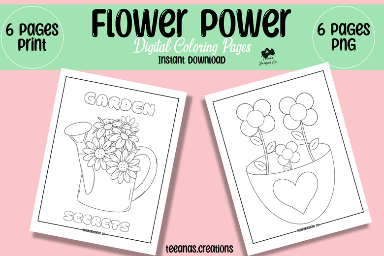 Flower power coloring pages