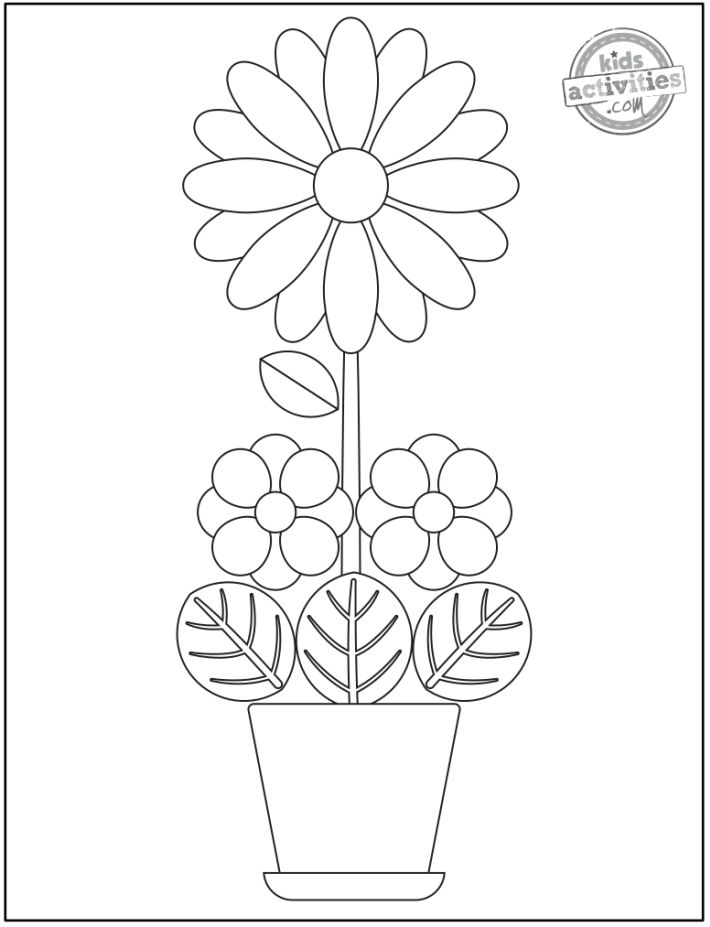 Printable flower coloring pages for kids