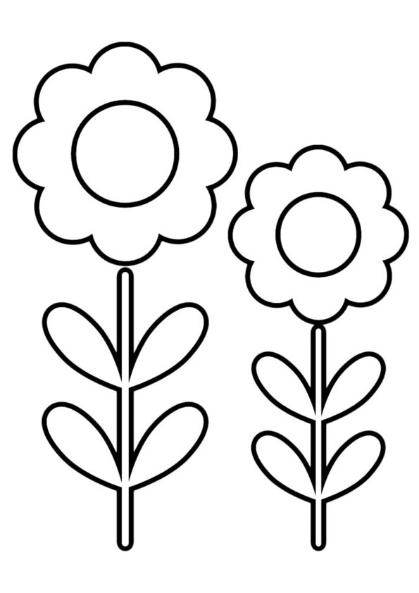 Coloring pages simple flower coloring pages preschool pdf