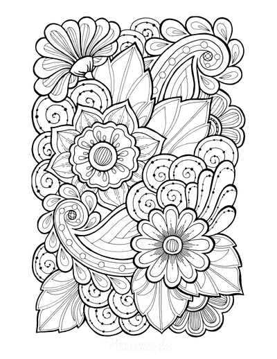 Free flower coloring pages for kids adults