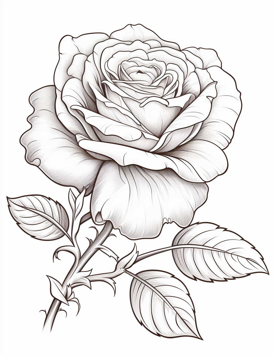 Rose flowers coloring book for children coloring pages