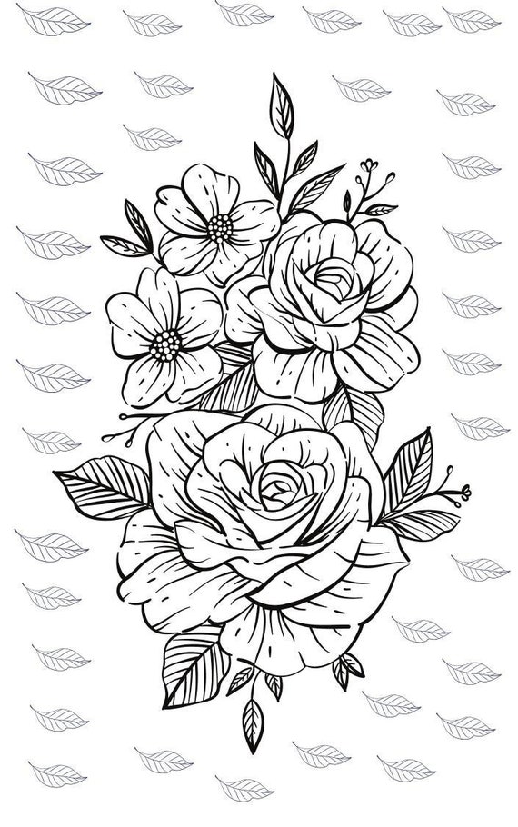 Simple flowers coloring pages