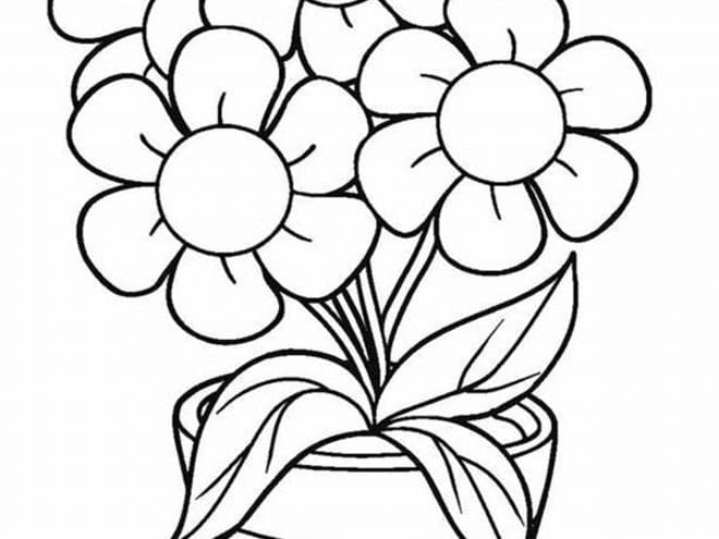 Free easy to print flower coloring pages