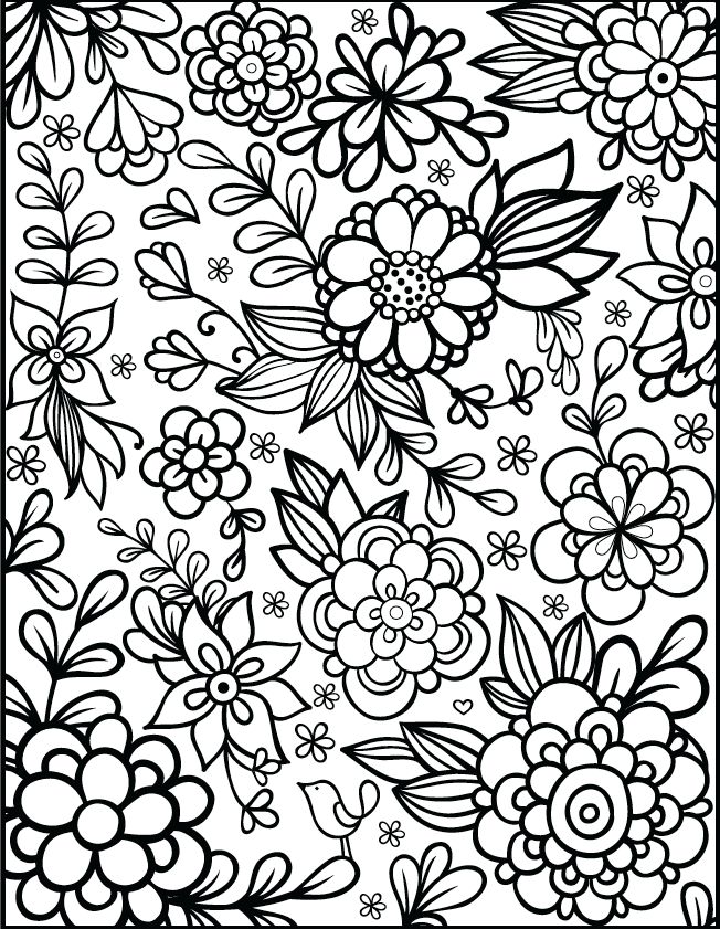 Free floral printable coloring page from filthymuggle printable flower coloring pages flower coloring pages detailed coloring pages