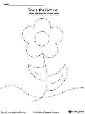 Free flower picture tracing flower pictures preschool tracing tracing worksheets preschool