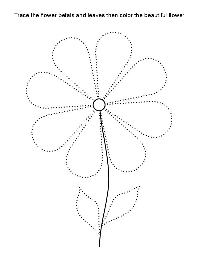 Traceable kids flower picture printable flower flower template flower printable string art diy