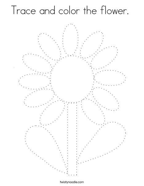 Trace and color the flower coloring page