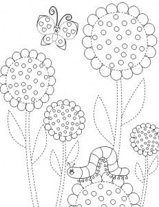 Flower trace worksheet crafts and worksheets for preschooltoddler and kindergarten padrãµes de bordado trabalhos manuais patchwork
