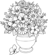 Flower vase coloring pages free coloring pages