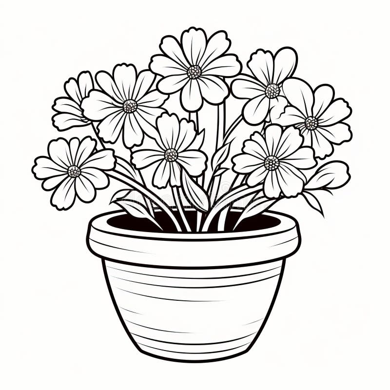 Flower vase coloring stock illustrations â flower vase coloring stock illustrations vectors clipart