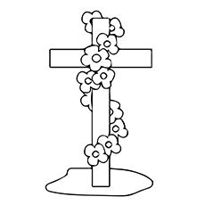 Cross with flowers coloring pages cross coloring page coloring pages free printable coloring pages