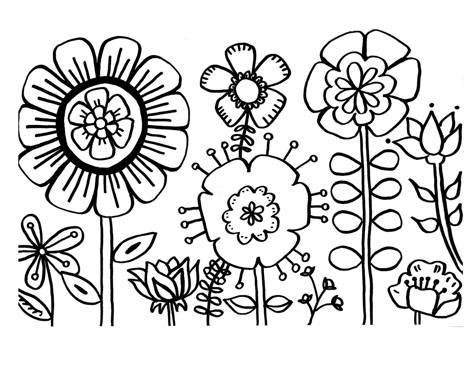 Free printable flower coloring pages for kids