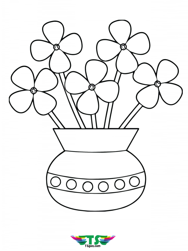 Printable flowers in a vase coloring page printable flower coloring pages free printable coloring pages flower coloring pages