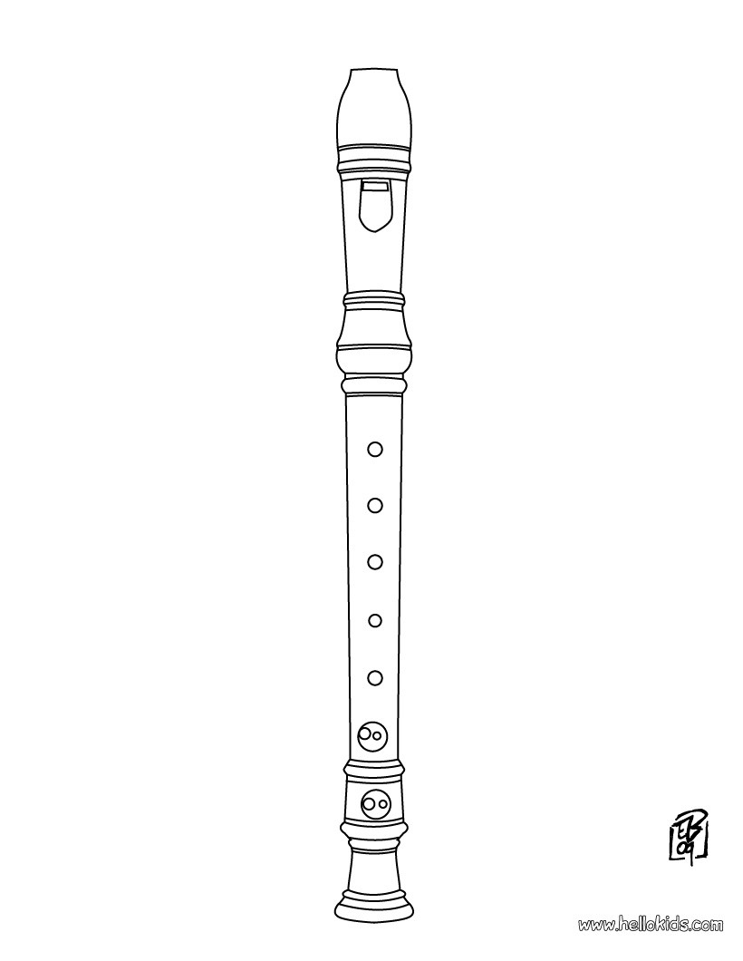 Flute coloring pages