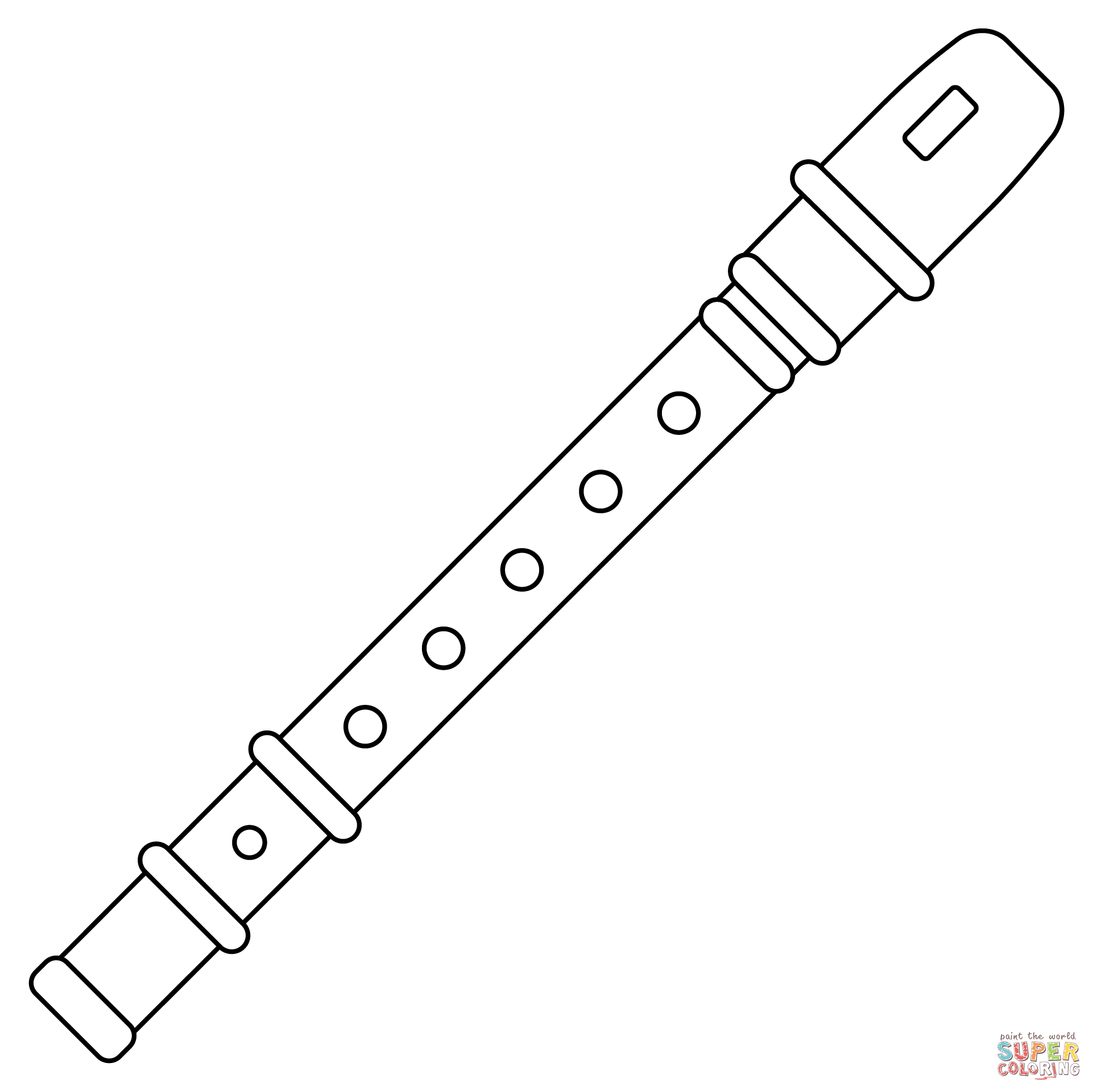 Flute coloring page free printable coloring pages