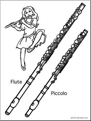 Coloring page flute and piccolo