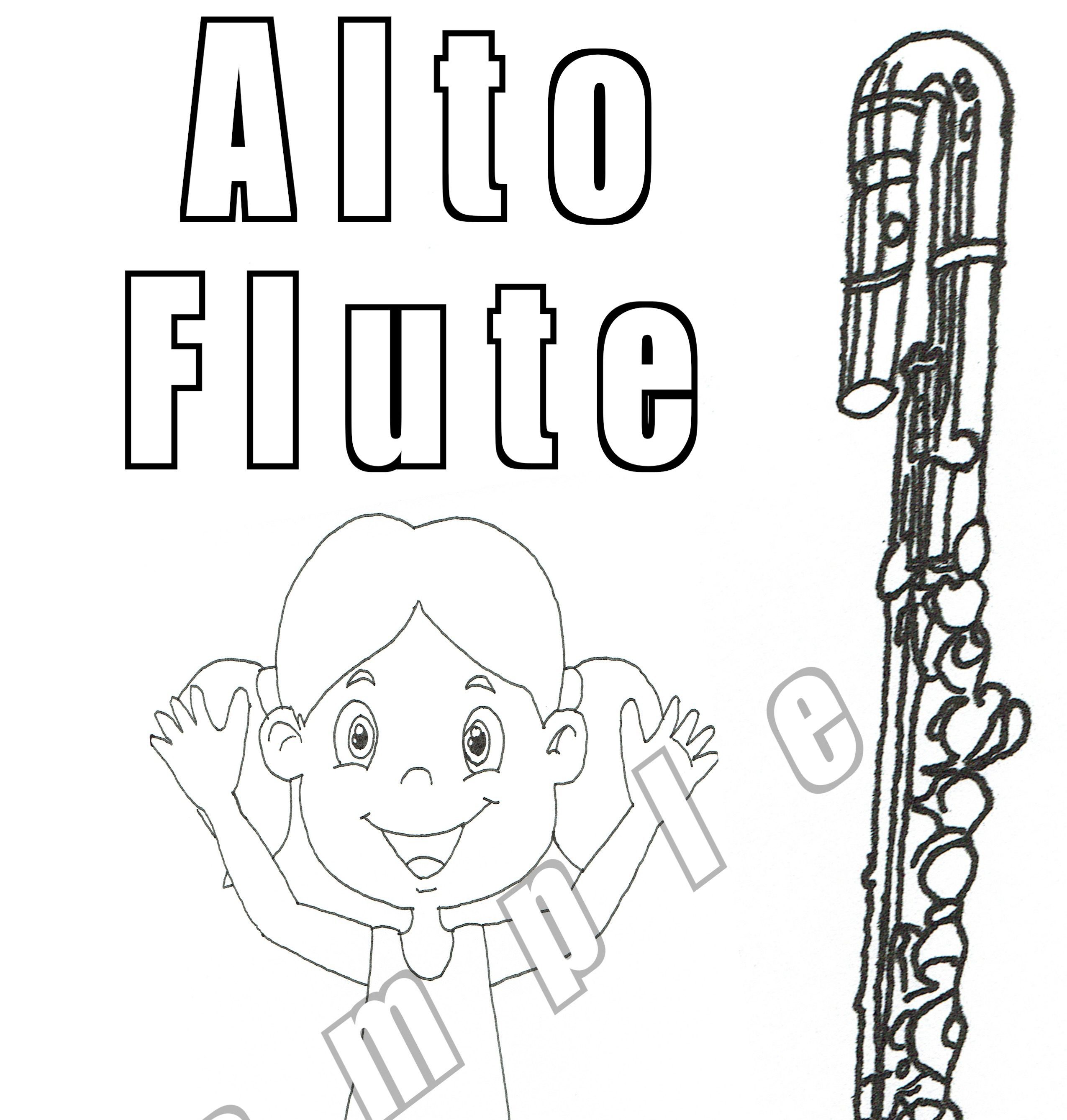 Flute coloring pages digital download â jdw sheet music