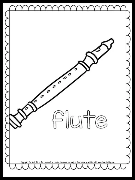 Flute coloring page free printable download â the art kit