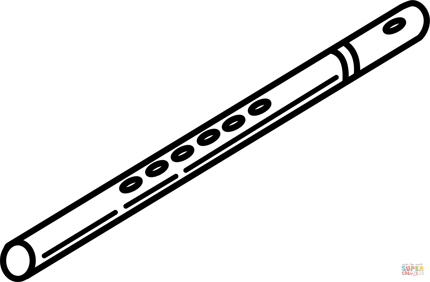 Flute coloring page free printable coloring pages