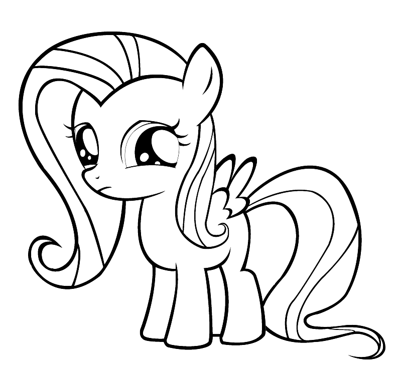 Fluttershy coloring pages printable for free download