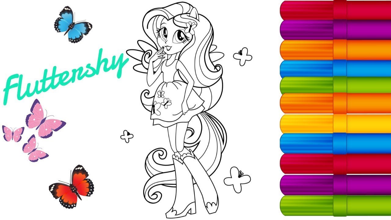 Y little pony coloring pages how to color fluttershy fro y little pony