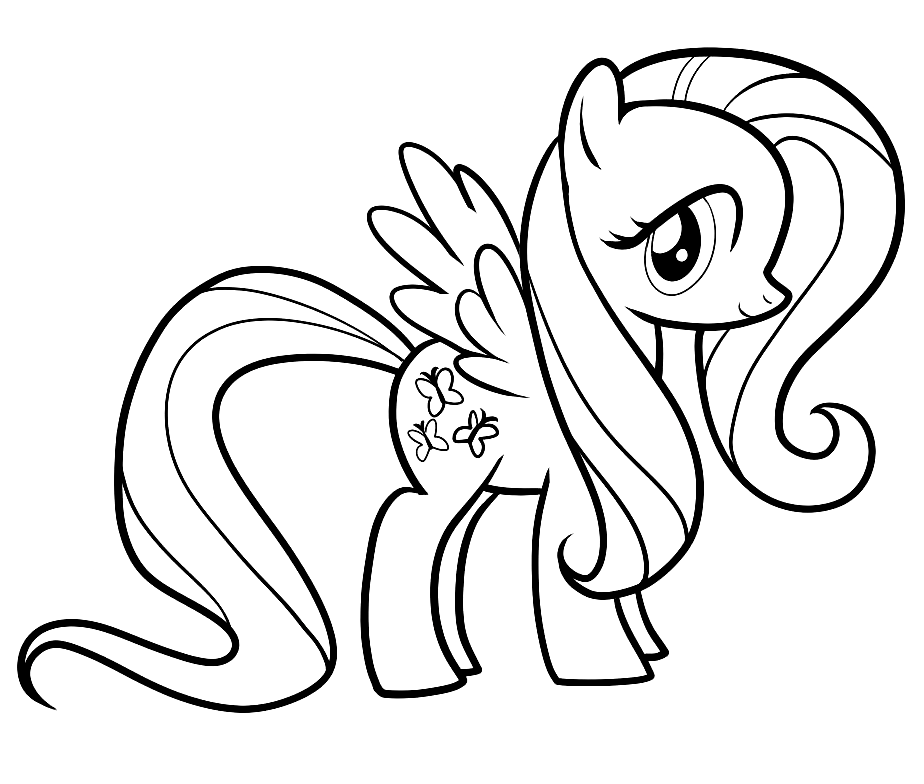 Fluttershy coloring pages printable for free download