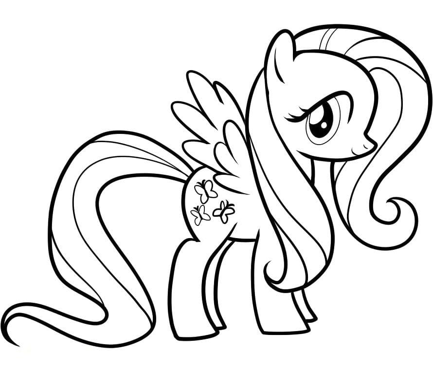 Cute fluttershy my little pony coloring page