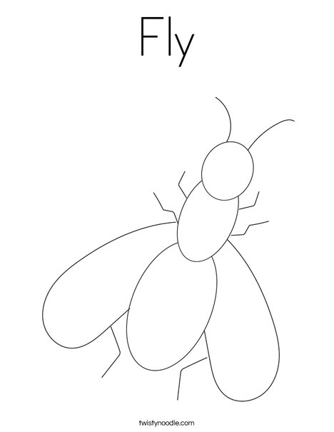 Fly coloring page