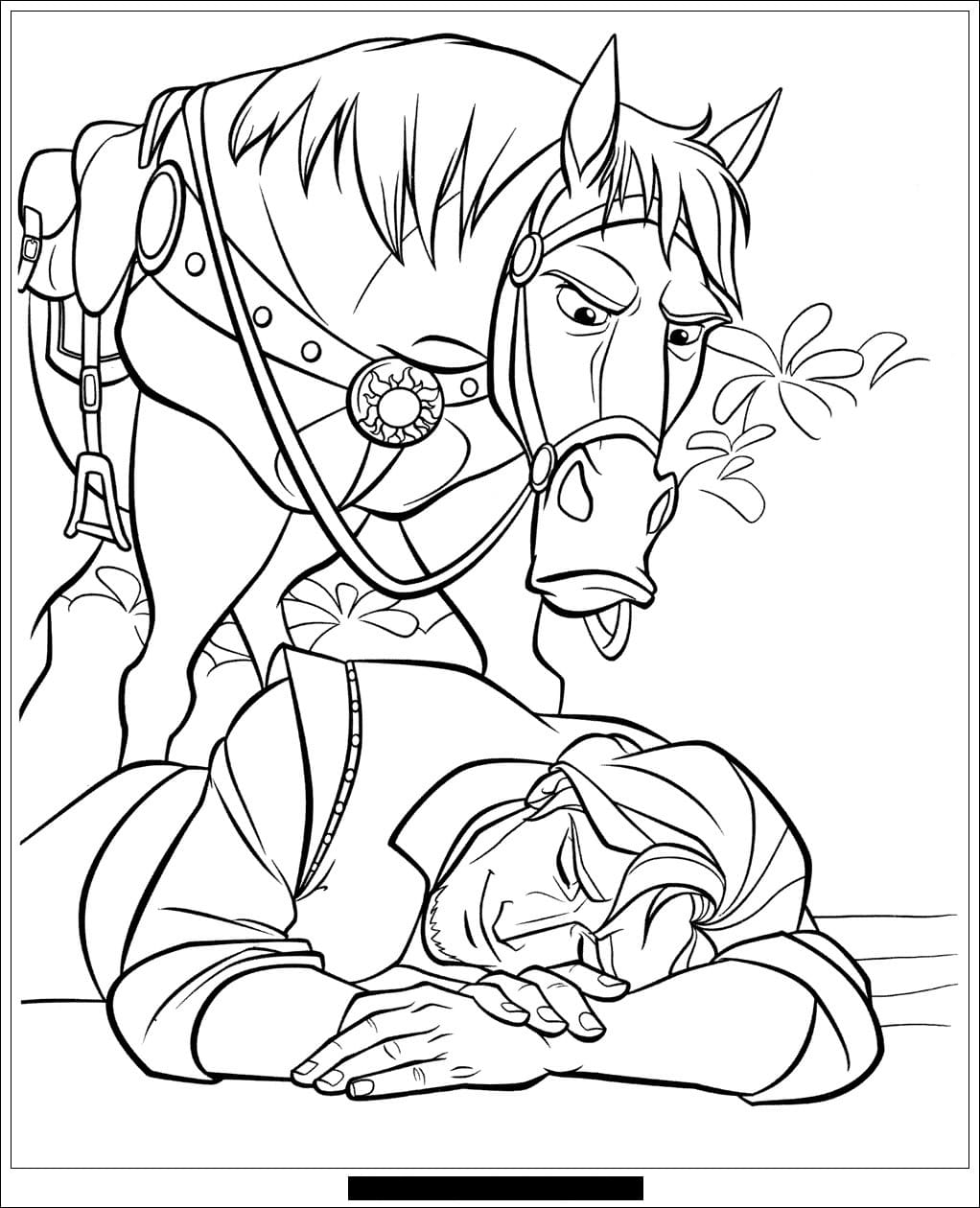 Maximus and flynn rider coloring page