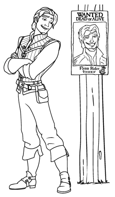 Flynn rider flynn rider coloring book pages tangled coloring pages