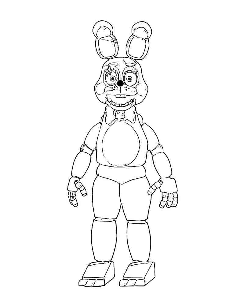 Drawing of toy bonnie coloring page