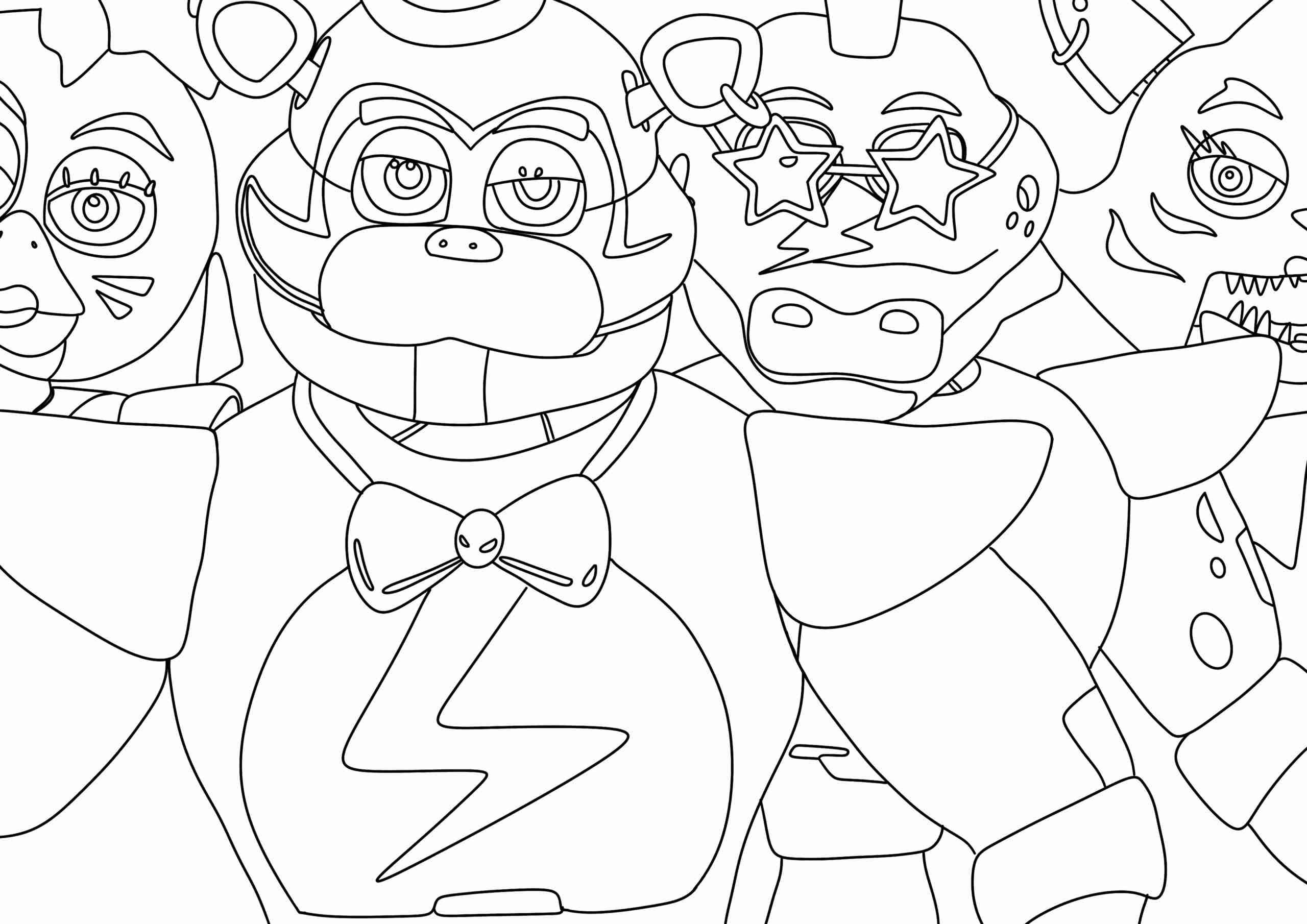 X a fnaf security breach bundle digital colouring pages