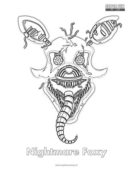 Nightmare foxy coloring sheet