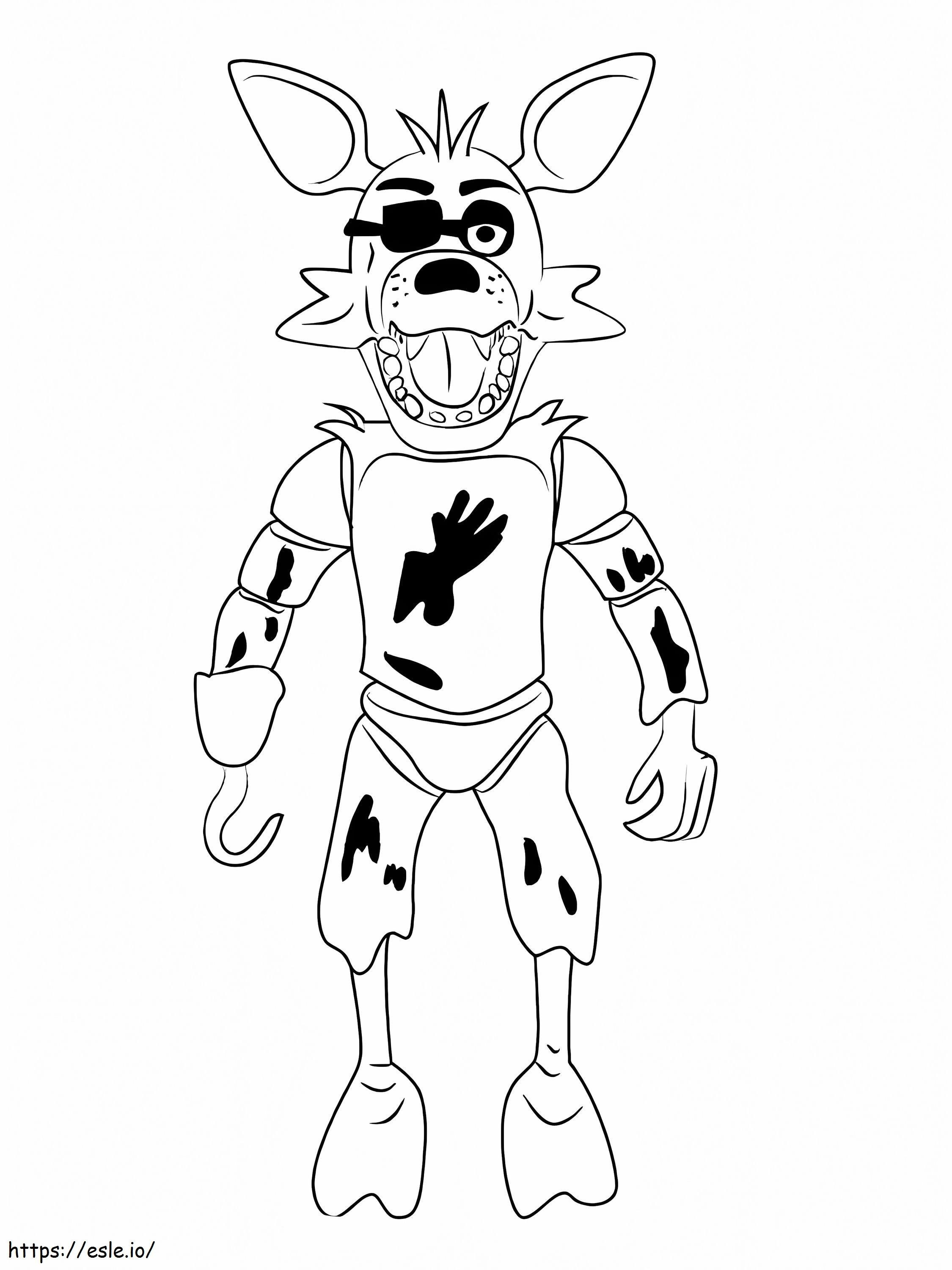 Free fnaf foxy coloring page