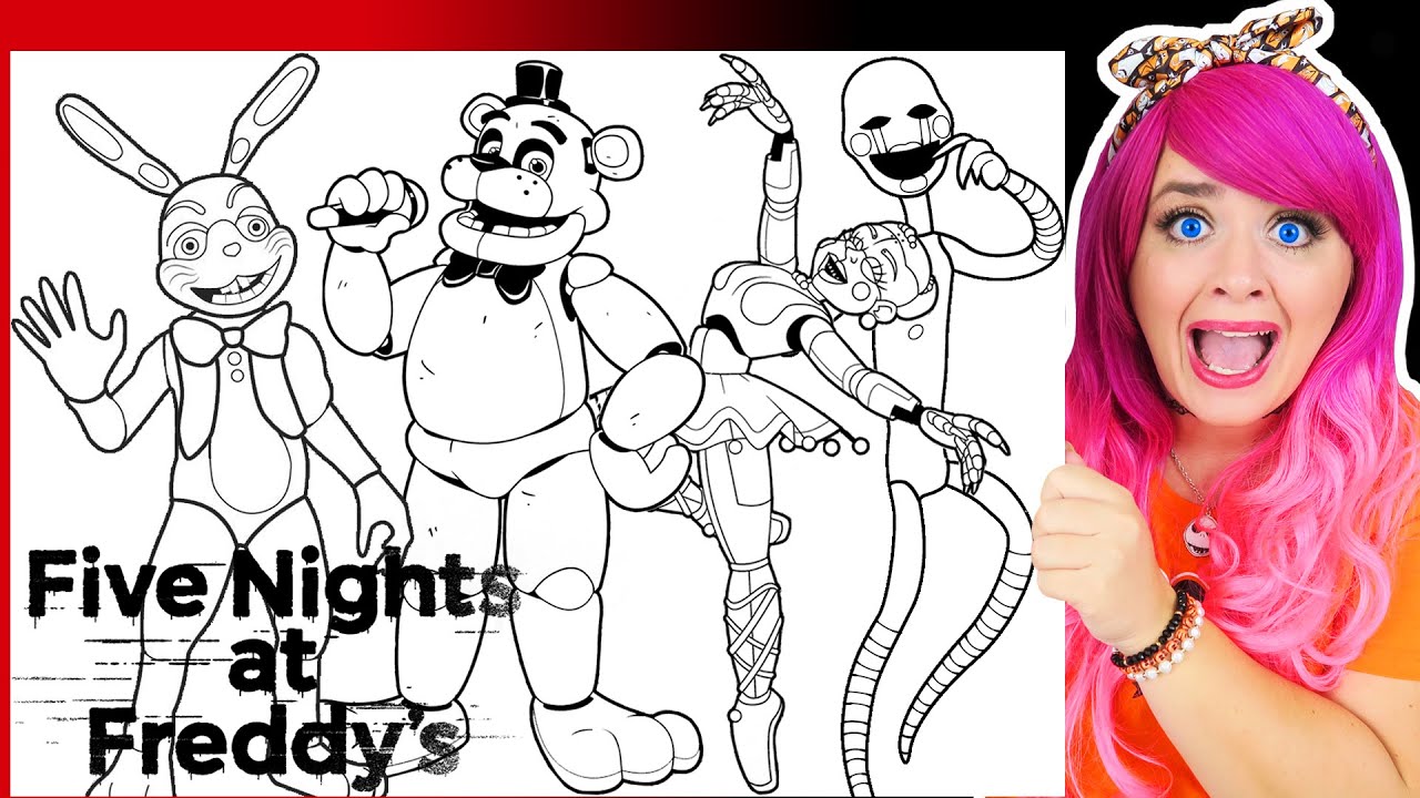 Coloring fnaf freddy ballora glitchtrap security puppet coloring pages ohuhu art arkers