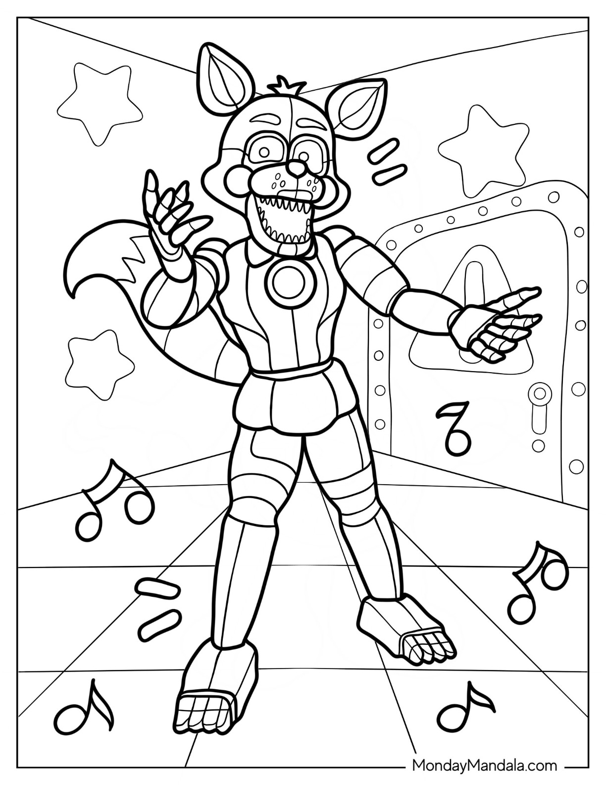 Five nights at freddies coloring pages free pdf printables