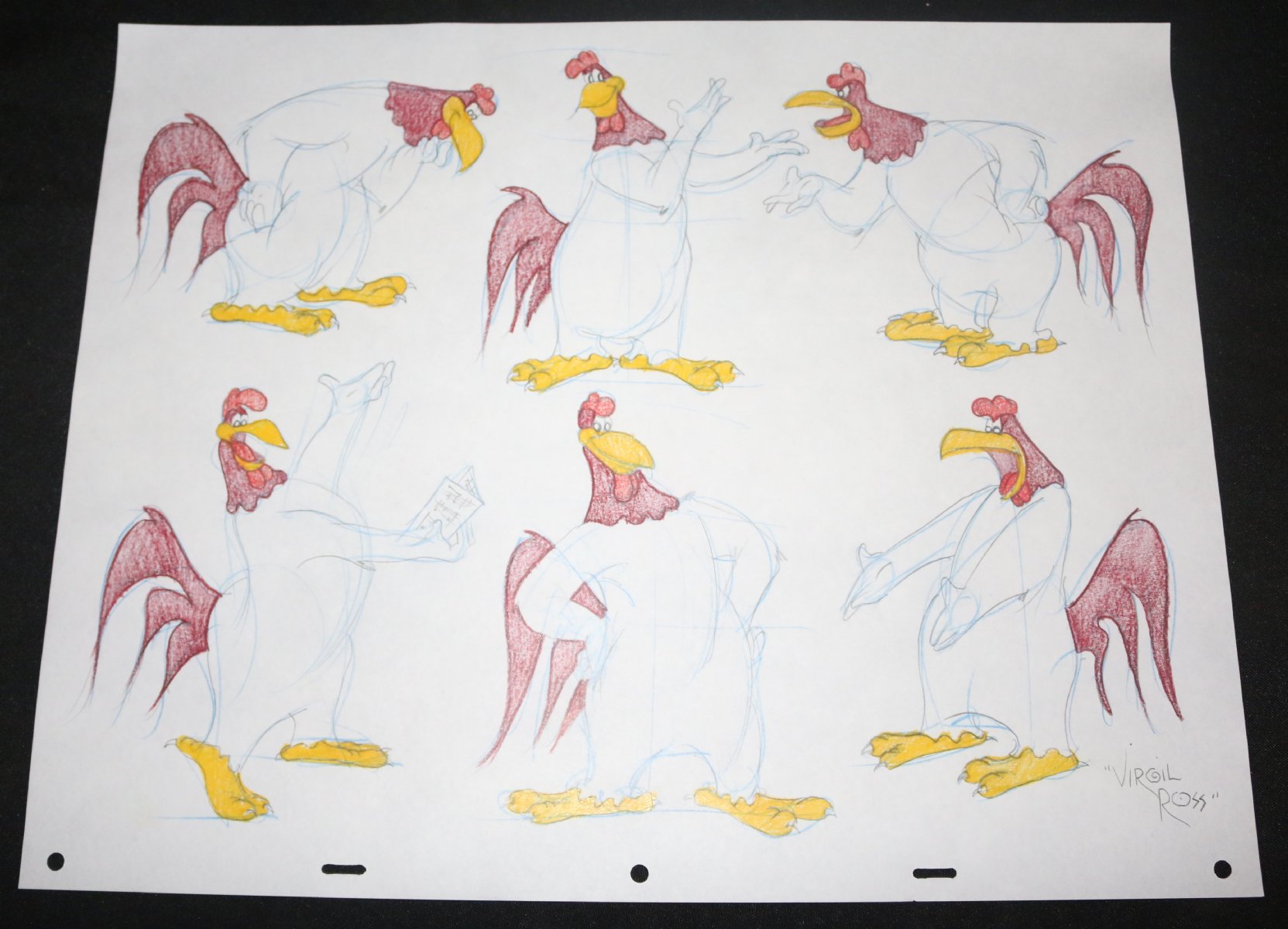 Foghorn leghorn looney tunes color art model sheet character design by warner bros animator